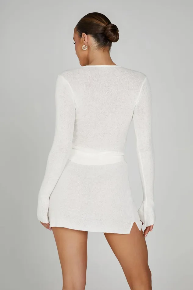 Meshki Skirts Women Esme Knit Mini Skirt 8211 White White