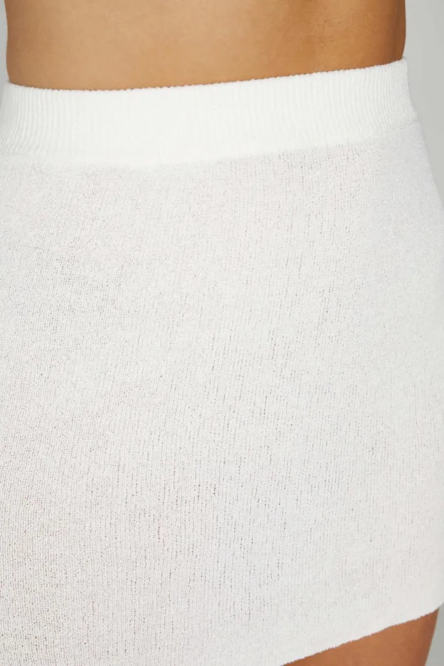 Meshki Skirts Women Esme Knit Mini Skirt 8211 White White