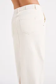 Meshki Skirts Women Illona Denim Maxi Skirt 8211 Ecru Ecru