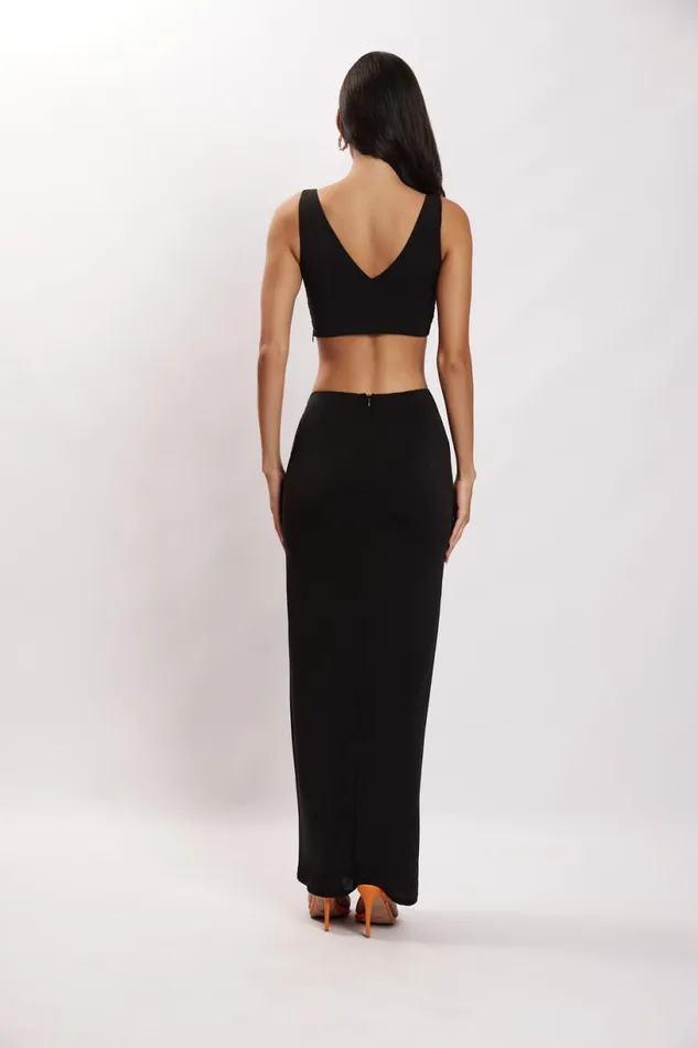 Meshki Skirts Women Jacqui Side Split Maxi Skirt 8211 Black Black Meshki Skirts Women Jacqui Side Split Maxi Skirt 8211 Black Black