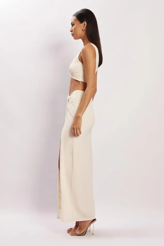 Meshki Skirts Women Jacqui Side Split Maxi Skirt 8211 Bone Bone Meshki Skirts Women Jacqui Side Split Maxi Skirt 8211 Bone Bone