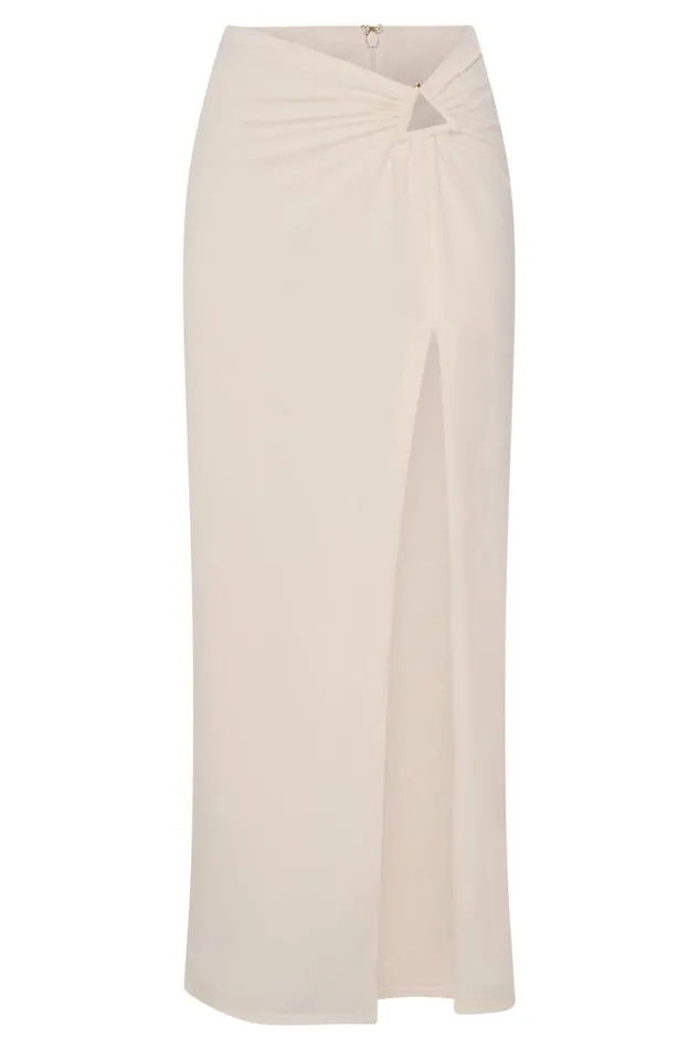 Meshki Skirts Women Jacqui Side Split Maxi Skirt 8211 Bone Bone Meshki Skirts Women Jacqui Side Split Maxi Skirt 8211 Bone Bone