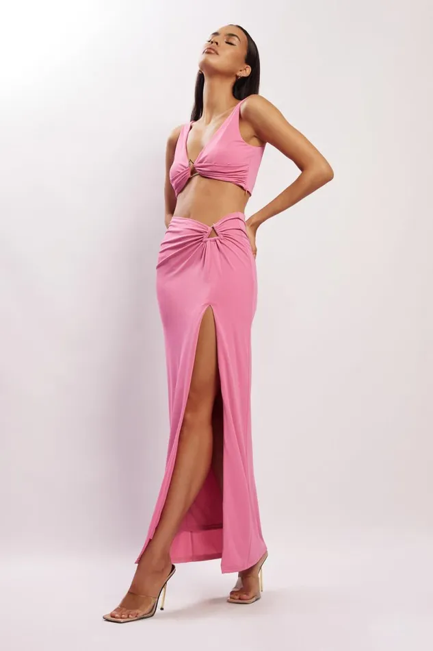 Meshki Skirts Women Jacqui Side Split Maxi Skirt 8211 Pink Pink Meshki Skirts Women Jacqui Side Split Maxi Skirt 8211 Pink Pink