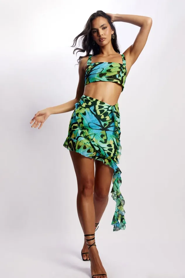 Meshki Skirts Women Janice Asymmetric Skirt With Ruffles 8211 Butterfly Print Butterflyprint Meshki Skirts Women Janice Asymmetric Skirt With Ruffles 8211 Butterfly Print Butterflyprint