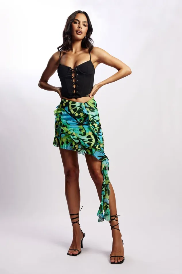Meshki Skirts Women Janice Asymmetric Skirt With Ruffles 8211 Butterfly Print Butterflyprint Meshki Skirts Women Janice Asymmetric Skirt With Ruffles 8211 Butterfly Print Butterflyprint