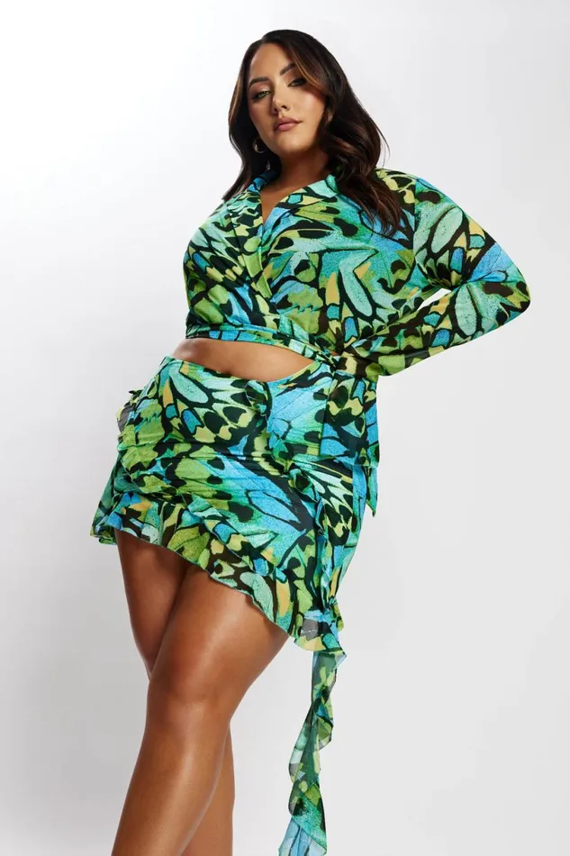 Meshki Skirts Women Janice Asymmetric Skirt With Ruffles 8211 Butterfly Print Butterflyprint Meshki Skirts Women Janice Asymmetric Skirt With Ruffles 8211 Butterfly Print Butterflyprint