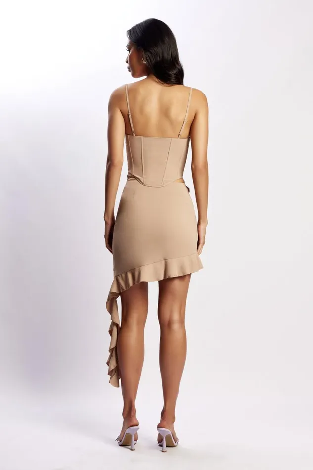 Meshki Skirts Women Janice Asymmetric Skirt With Ruffles 8211 Taupe Taupe Meshki Skirts Women Janice Asymmetric Skirt With Ruffles 8211 Taupe Taupe