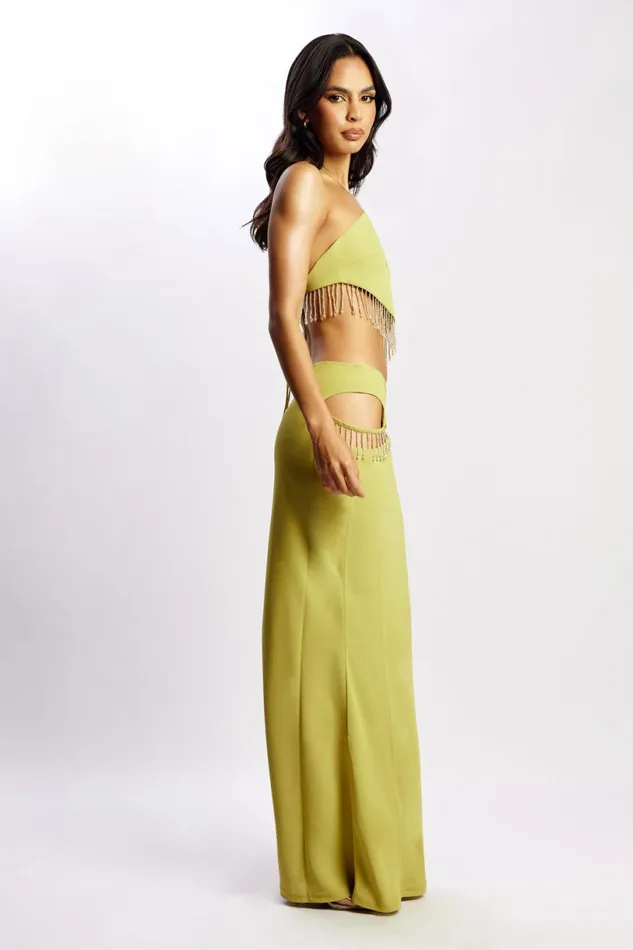 Meshki Skirts Women Jayleen Maxi Skirt With Fringe 8211 Chartreuse Chartreuse Meshki Skirts Women Jayleen Maxi Skirt With Fringe 8211 Chartreuse Chartreuse