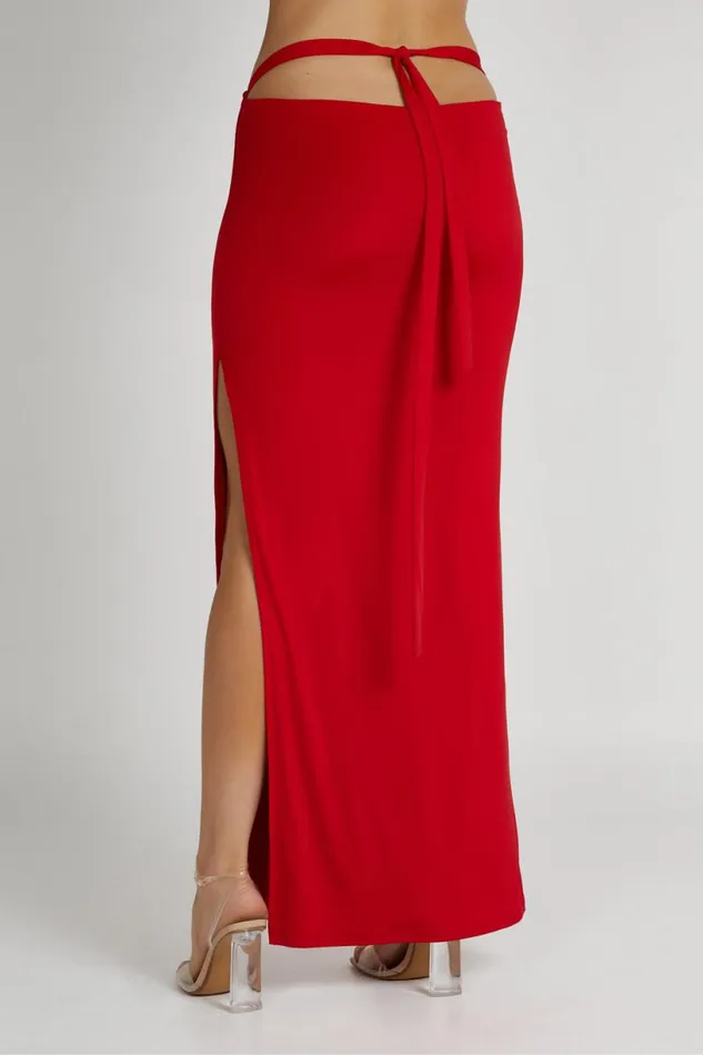 Meshki Skirts Women Jeanine Cowl Back Maxi Skirt 8211 Red Red