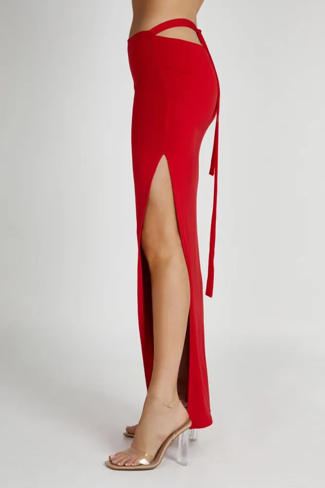 Meshki Skirts Women Jeanine Cowl Back Maxi Skirt 8211 Red Red
