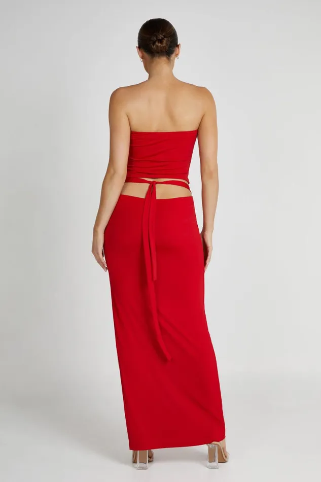 Meshki Skirts Women Jeanine Cowl Back Maxi Skirt 8211 Red Red