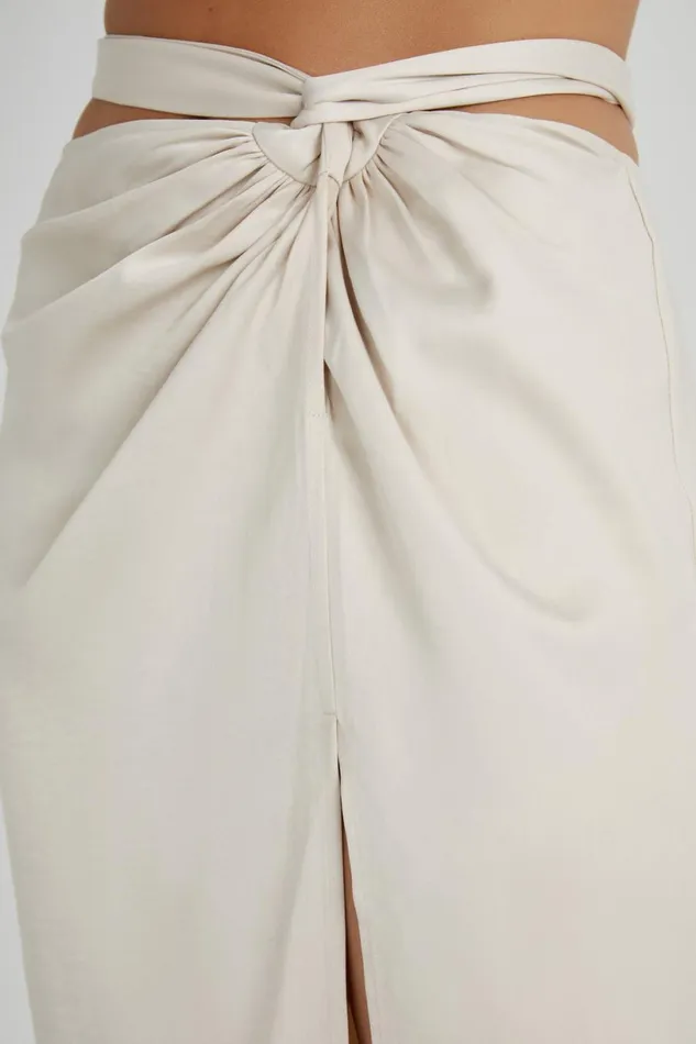 Meshki Skirts Women Jennifer Twist Maxi Skirt 8211 Ivory Ivory