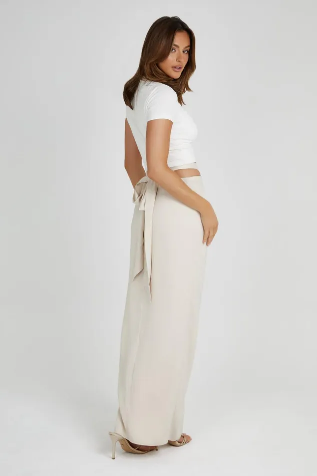 Meshki Skirts Women Jennifer Twist Maxi Skirt 8211 Ivory Ivory
