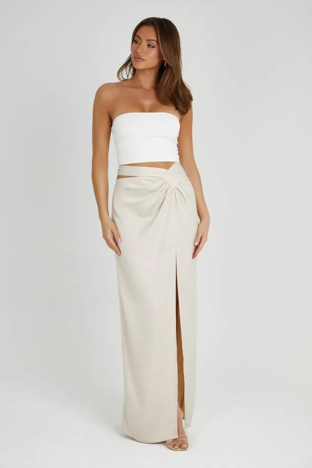 Meshki Skirts Women Jennifer Twist Maxi Skirt 8211 Ivory Ivory