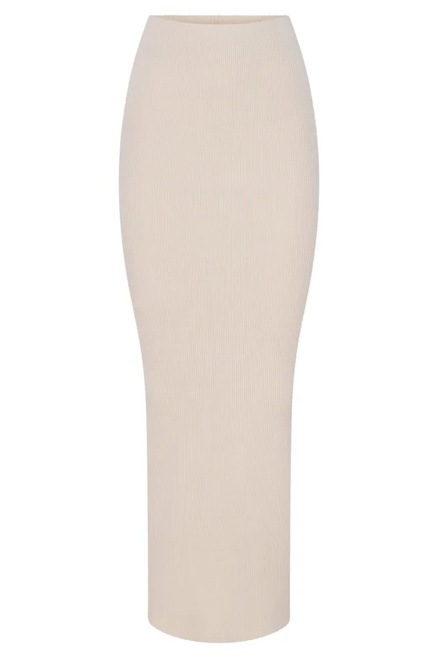 Meshki Skirts Women Kaesha Split Maxi Knitted Skirt 8211 Bone Bone