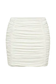 Meshki Skirts Women Lillian Jersey Gathered Mini Skirt 8211 White White