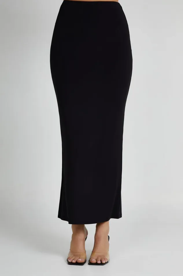 Meshki Skirts Women Olympia Recycled Nylon Fishtail Maxi Skirt 8211 Black Black