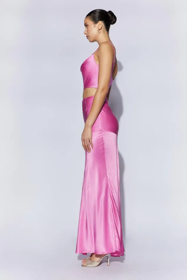 Meshki Skirts Women Poppy Satin Maxi Skirt 8211 Pink Pink Meshki Skirts Women Poppy Satin Maxi Skirt 8211 Pink Pink