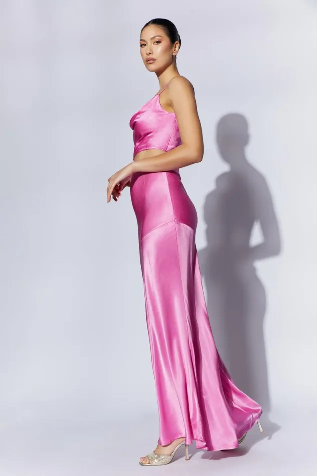 Meshki Skirts Women Poppy Satin Maxi Skirt 8211 Pink Pink Meshki Skirts Women Poppy Satin Maxi Skirt 8211 Pink Pink