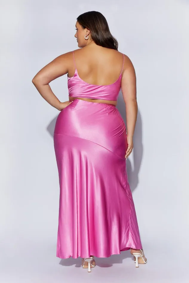 Meshki Skirts Women Poppy Satin Maxi Skirt 8211 Pink Pink Meshki Skirts Women Poppy Satin Maxi Skirt 8211 Pink Pink