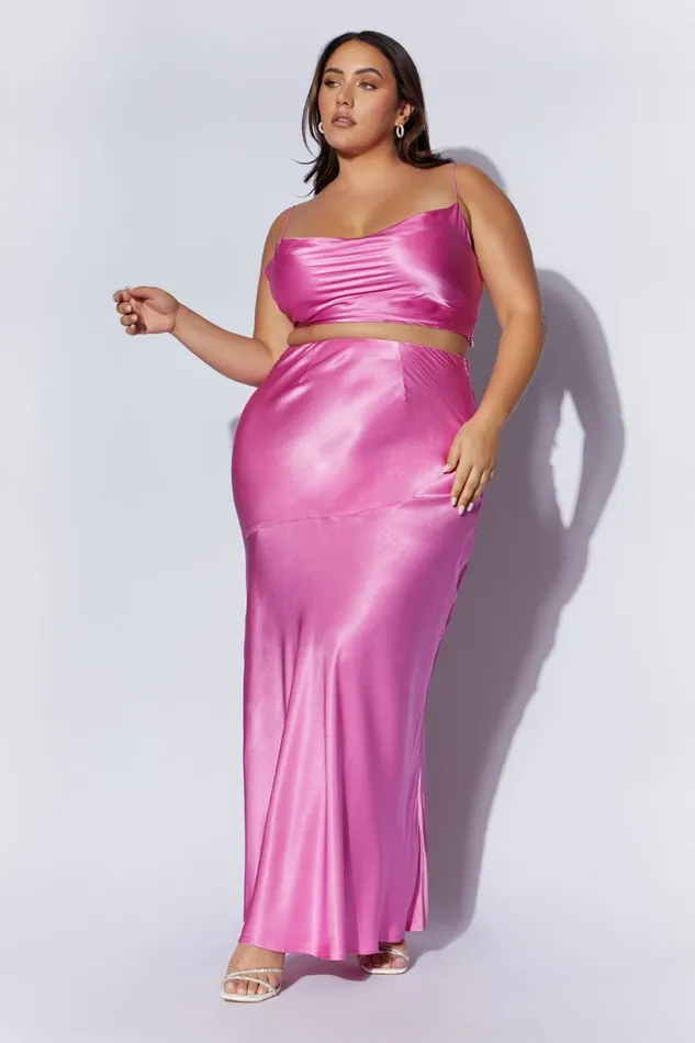 Meshki Skirts Women Poppy Satin Maxi Skirt 8211 Pink Pink Meshki Skirts Women Poppy Satin Maxi Skirt 8211 Pink Pink