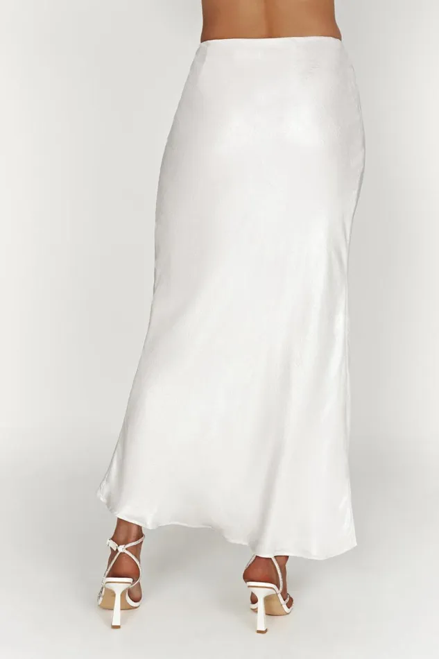 Meshki Skirts Women Raine Satin Maxi Skirt 8211 Pearl Pearl