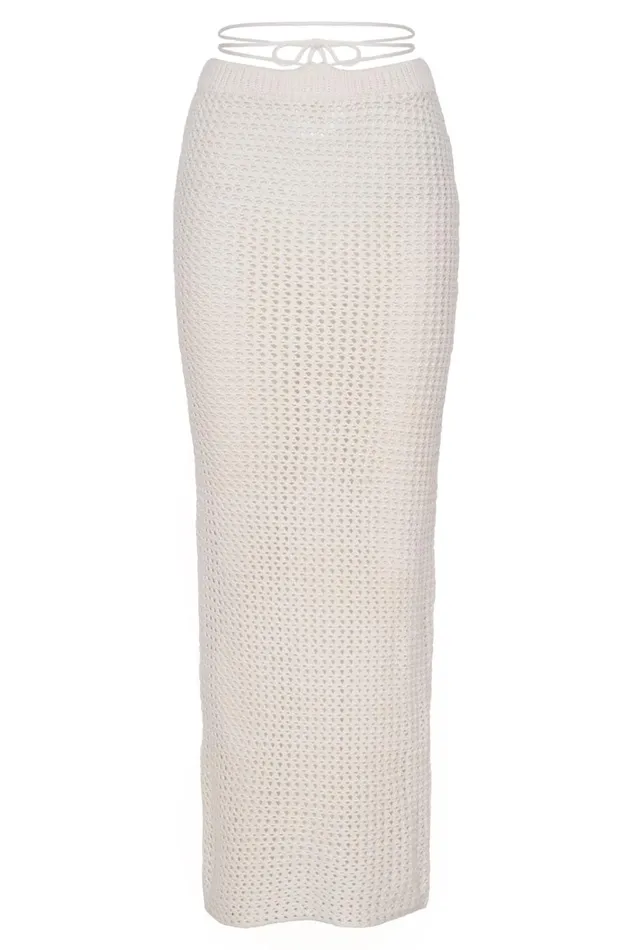 Meshki Skirts Women Raquel Crochet Maxi Skirt 8211 Cream Cream