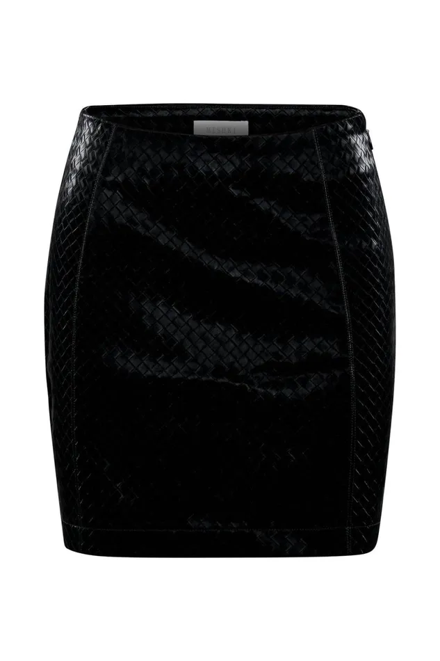 Meshki Skirts Women Reagan Crosshatch Faux Leather Mini Skirt 8211 Black Black Meshki Skirts Women Reagan Crosshatch Faux Leather Mini Skirt 8211 Black Black