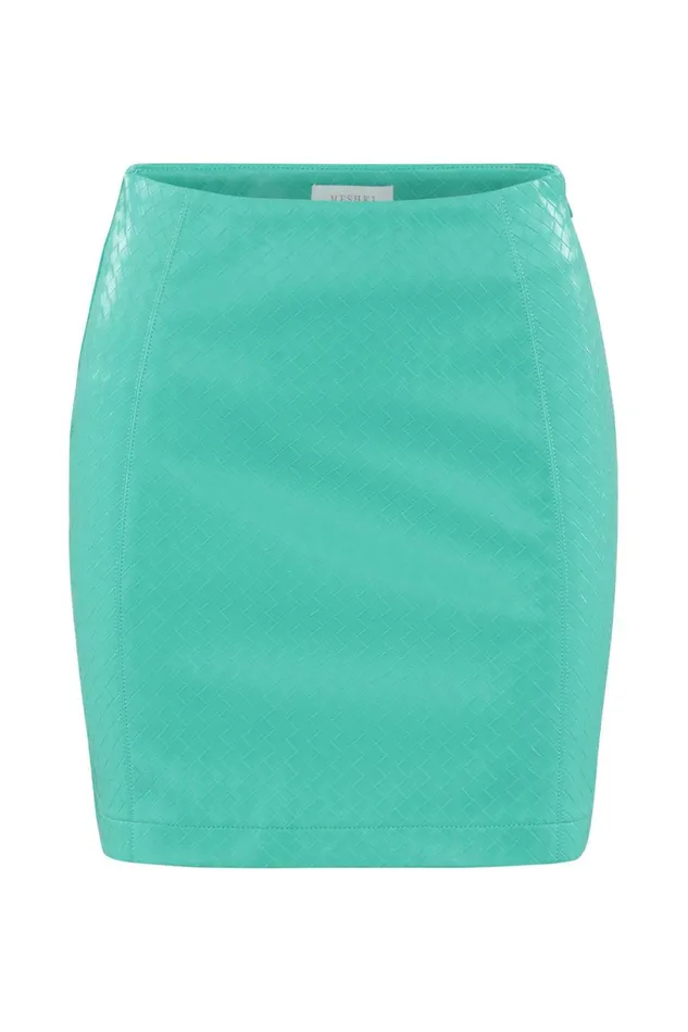 Meshki Skirts Women Reagan Crosshatch Faux Leather Mini Skirt 8211 Mint Mint Meshki Skirts Women Reagan Crosshatch Faux Leather Mini Skirt 8211 Mint Mint