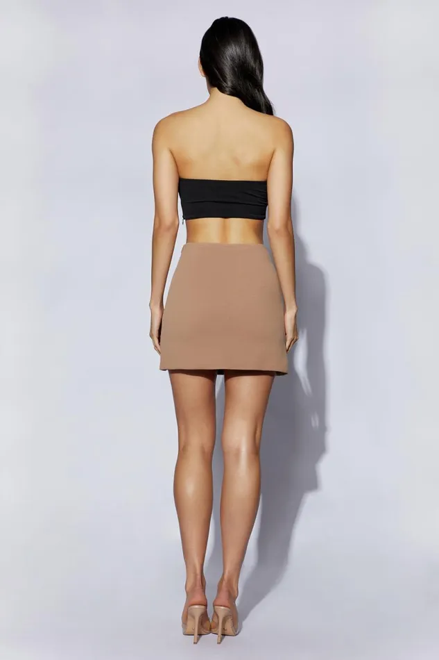 Meshki Skirts Women Romee Mini Skirt 8211 Taupe Taupe