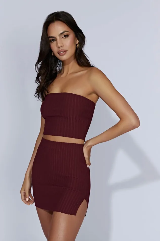 Meshki Skirts Women Shiloh Low Rise Knit Mini Skirt 8211 Cherry Chocolate Cherrychocolate Meshki Skirts Women Shiloh Low Rise Knit Mini Skirt 8211 Cherry Chocolate Cherrychocolate