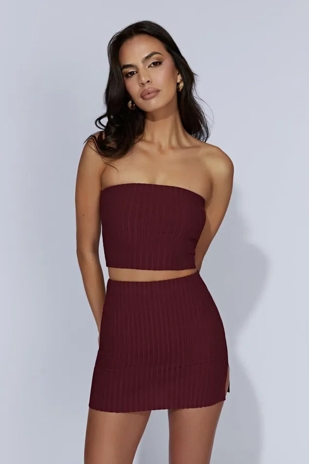 Meshki Skirts Women Shiloh Low Rise Knit Mini Skirt 8211 Cherry Chocolate Cherrychocolate Meshki Skirts Women Shiloh Low Rise Knit Mini Skirt 8211 Cherry Chocolate Cherrychocolate
