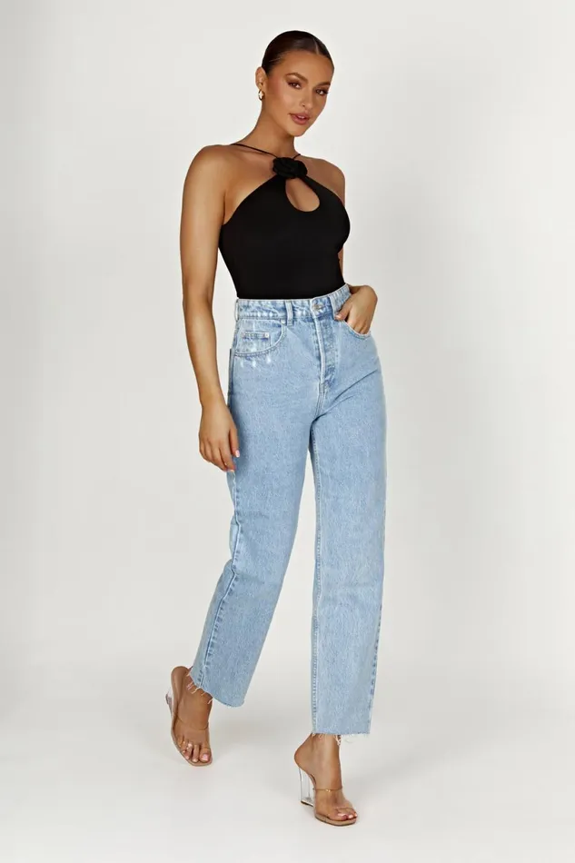 Meshki Sleeveless Tops Women Adeline Rose Halter Top 8211 Black Black