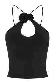 Meshki Sleeveless Tops Women Adeline Rose Halter Top 8211 Black Black