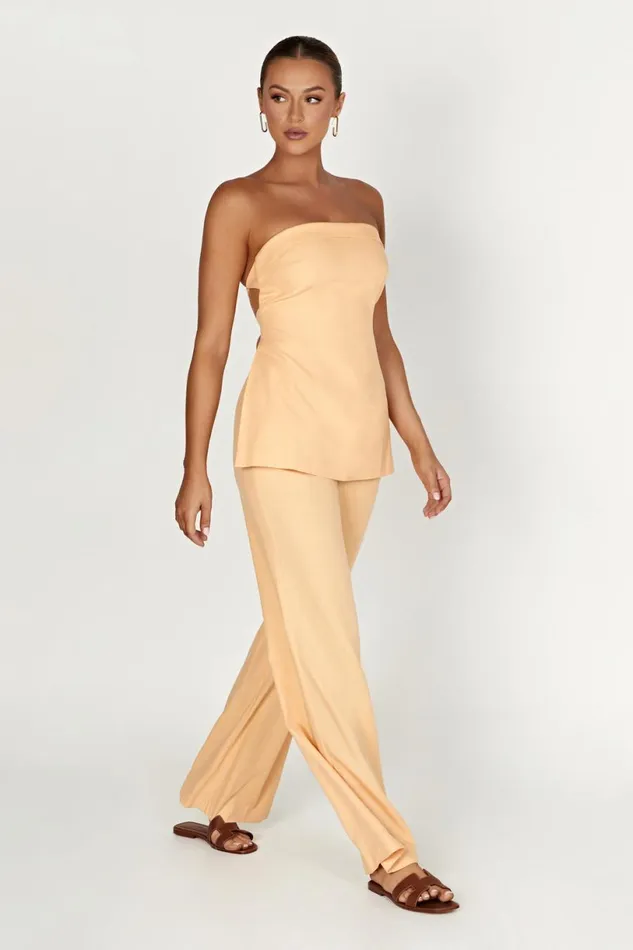 Meshki Sleeveless Tops Women Aieleen Linen Strapless Back Tie Top 8211 Mango Mango