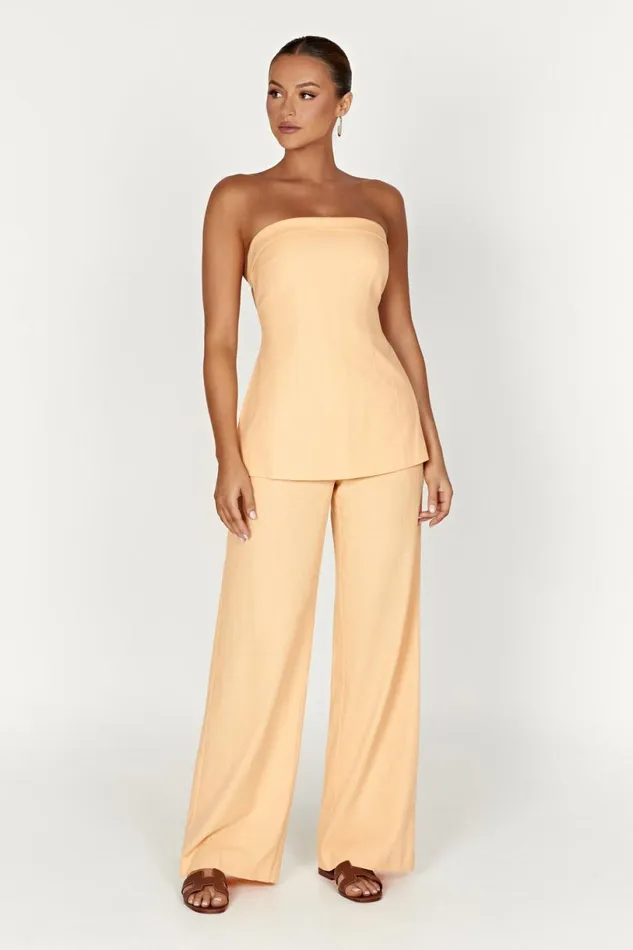 Meshki Sleeveless Tops Women Aieleen Linen Strapless Back Tie Top 8211 Mango Mango