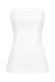 Meshki Sleeveless Tops Women Aieleen Linen Strapless Back Tie Top 8211 White White