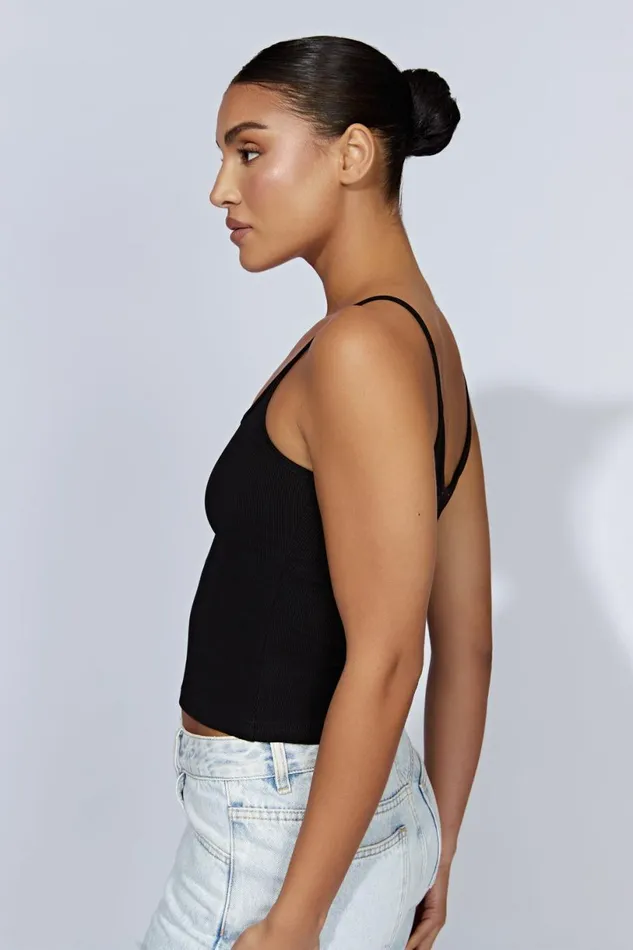 Meshki Sleeveless Tops Women Alexis Ribbed Cami Longline Top 8211 Black Black Meshki Sleeveless Tops Women Alexis Ribbed Cami Longline Top 8211 Black Black