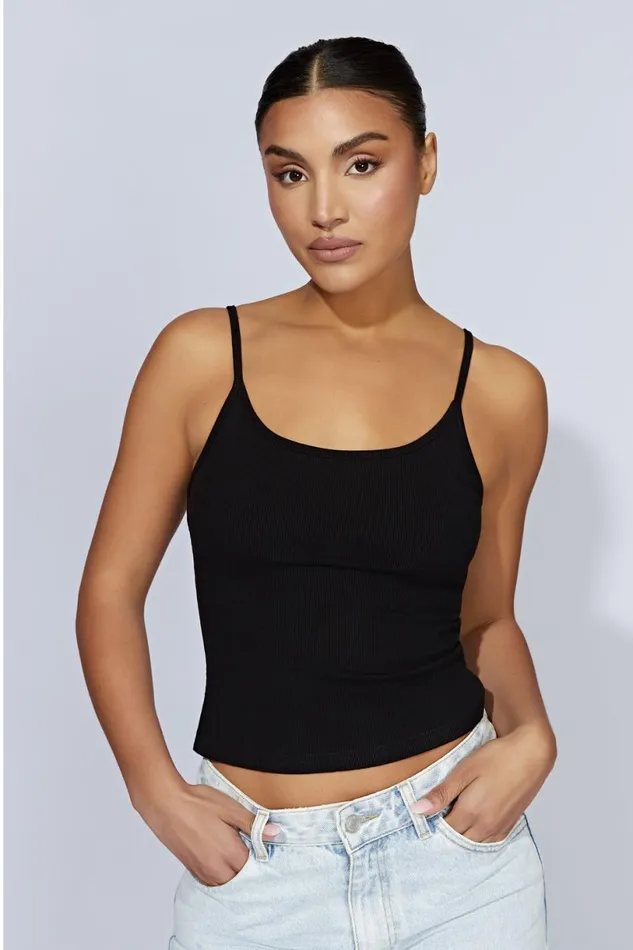 Meshki Sleeveless Tops Women Alexis Ribbed Cami Longline Top 8211 Black Black Meshki Sleeveless Tops Women Alexis Ribbed Cami Longline Top 8211 Black Black