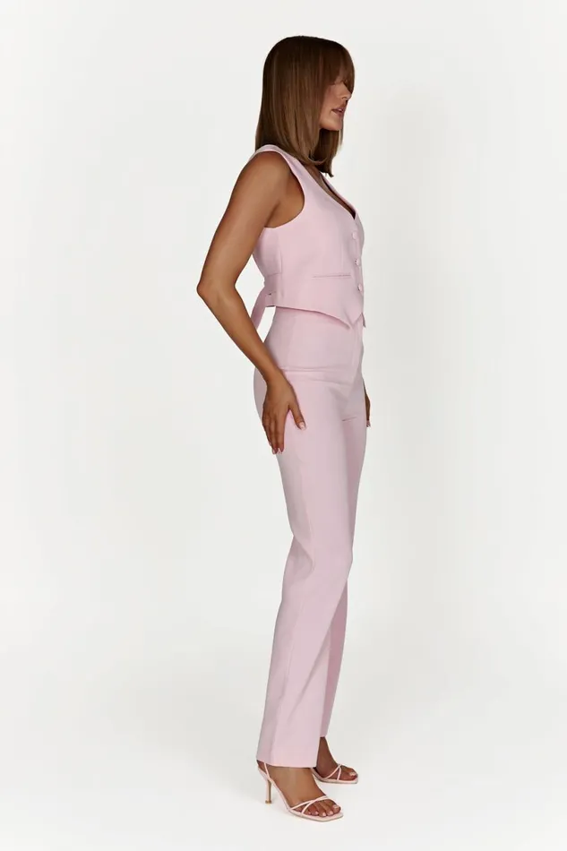 Meshki Sleeveless Tops Women Blair Crepe Waist Coat 8211 Blush Pink Blushpink