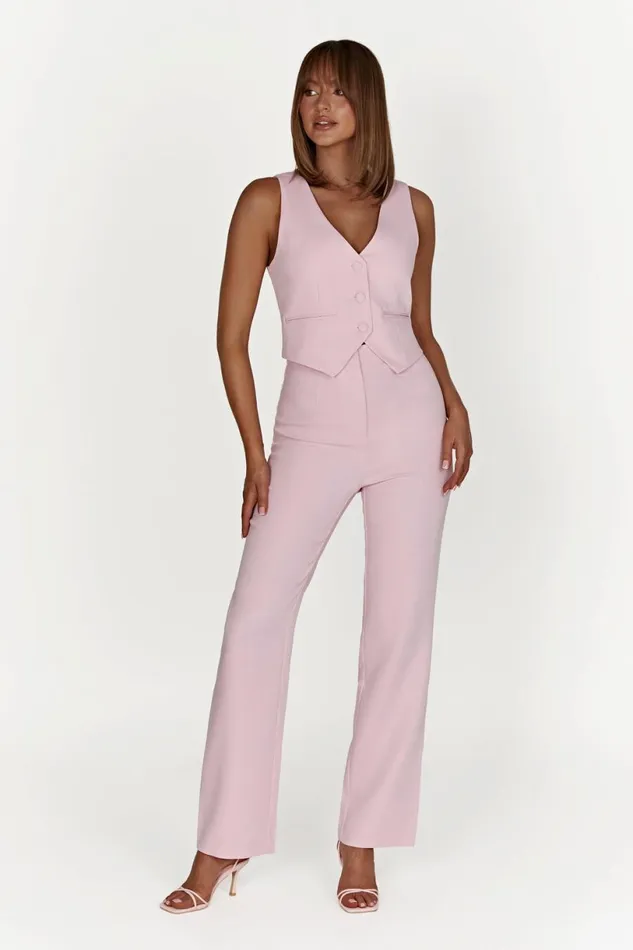 Meshki Sleeveless Tops Women Blair Crepe Waist Coat 8211 Blush Pink Blushpink