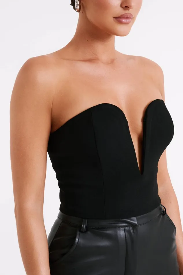 Meshki Sleeveless Tops Women Dahlia Strapless V Corset 8211 Black Black