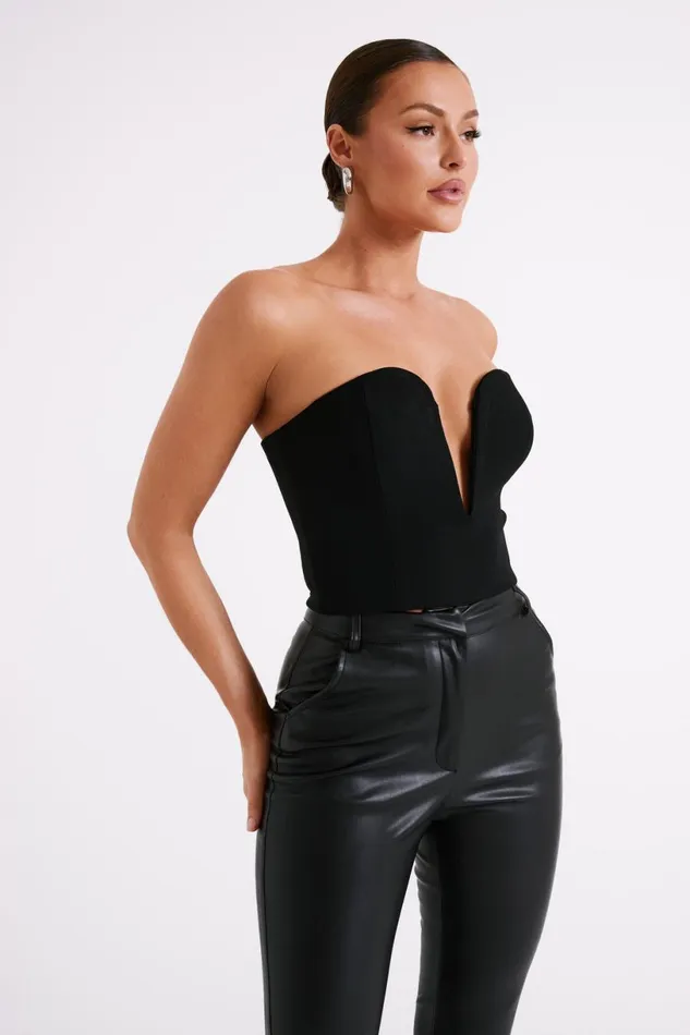 Meshki Sleeveless Tops Women Dahlia Strapless V Corset 8211 Black Black