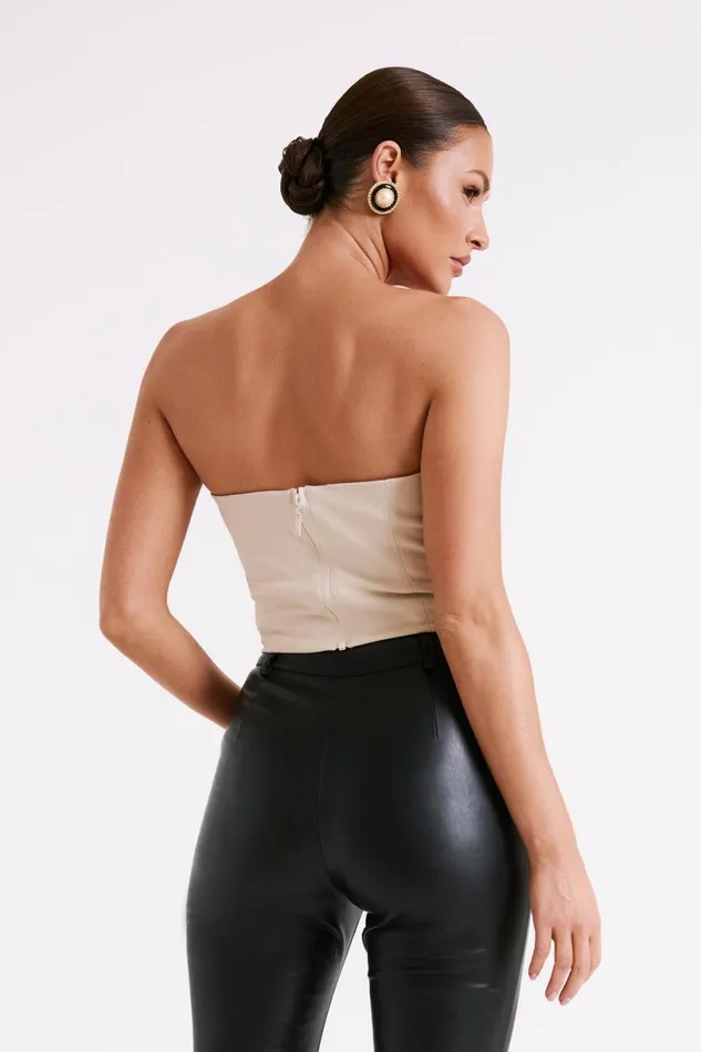 Meshki Sleeveless Tops Women Dahlia Strapless V Corset 8211 Cream Cream