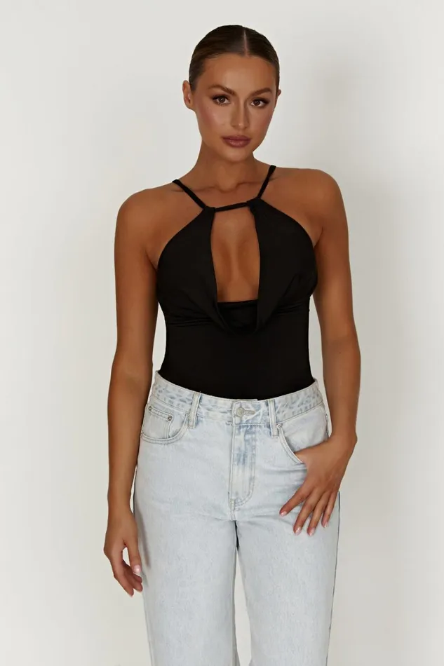 Meshki Sleeveless Tops Women Deanna Slinky Longline Top 8211 Black Black