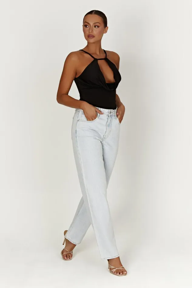 Meshki Sleeveless Tops Women Deanna Slinky Longline Top 8211 Black Black
