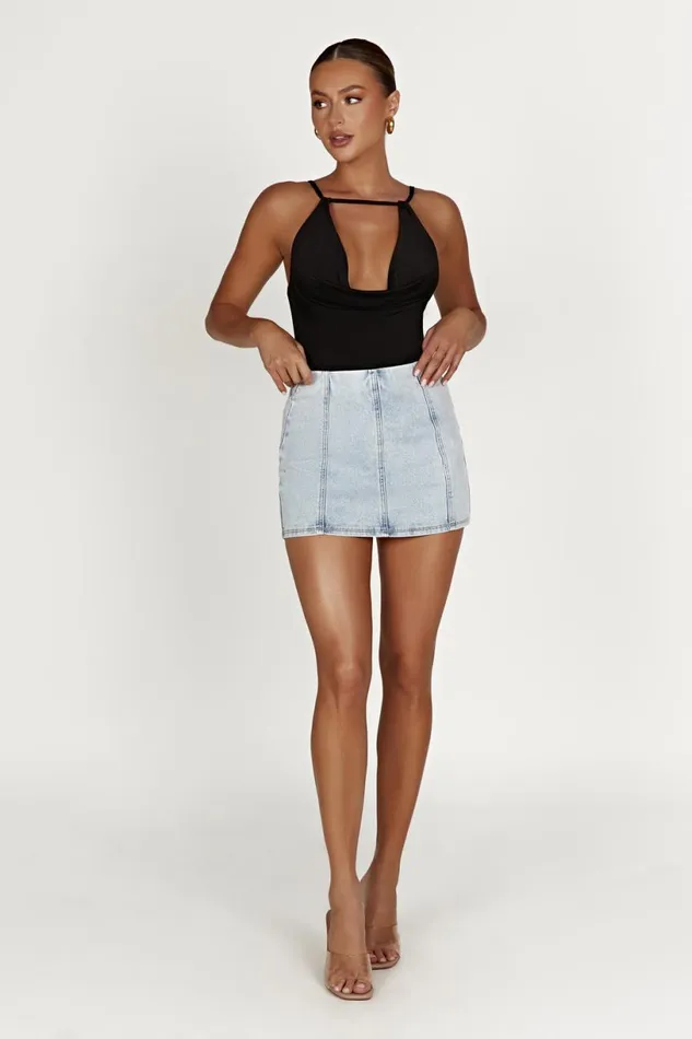 Meshki Sleeveless Tops Women Deanna Slinky Longline Top 8211 Black Black