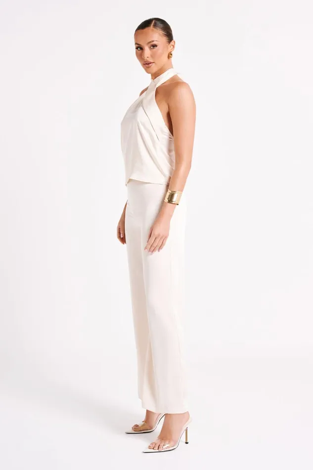 Meshki Sleeveless Tops Women Elisa Satin Halter Top 8211 Sand Sand