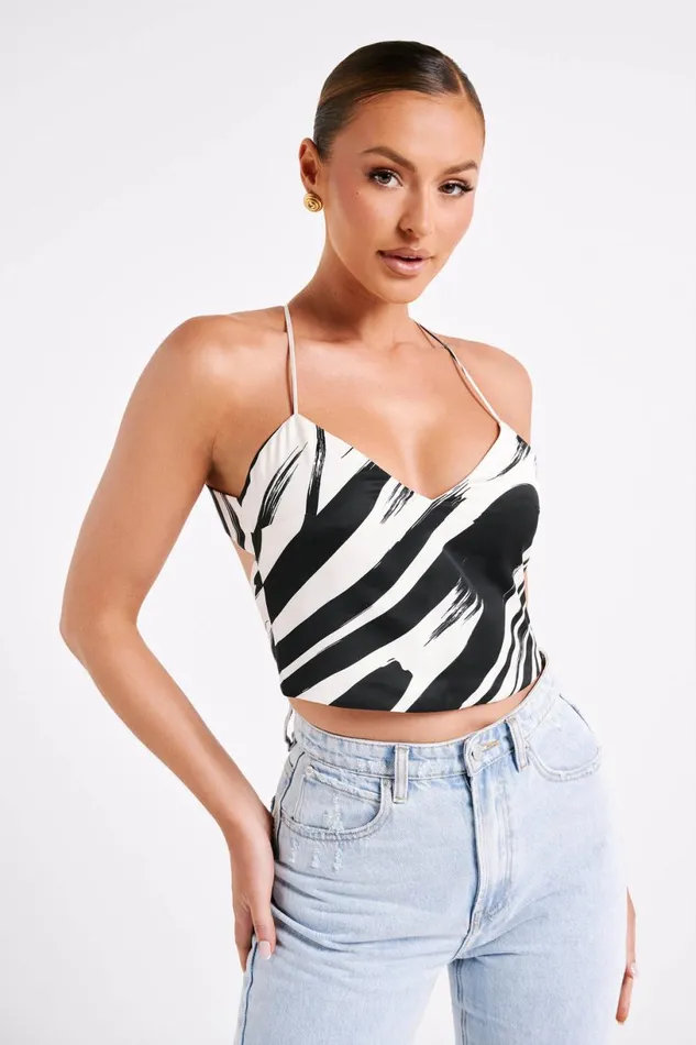 Meshki Sleeveless Tops Women Felicia Printed Halter Top 8211 Abstract Print Abstract Print Meshki Sleeveless Tops Women Felicia Printed Halter Top 8211 Abstract Print Abstract Print