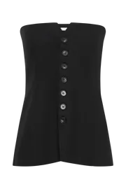 Meshki Sleeveless Tops Women Innis Linen Longline Strapless Top 8211 Black Black